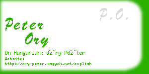 peter ory business card